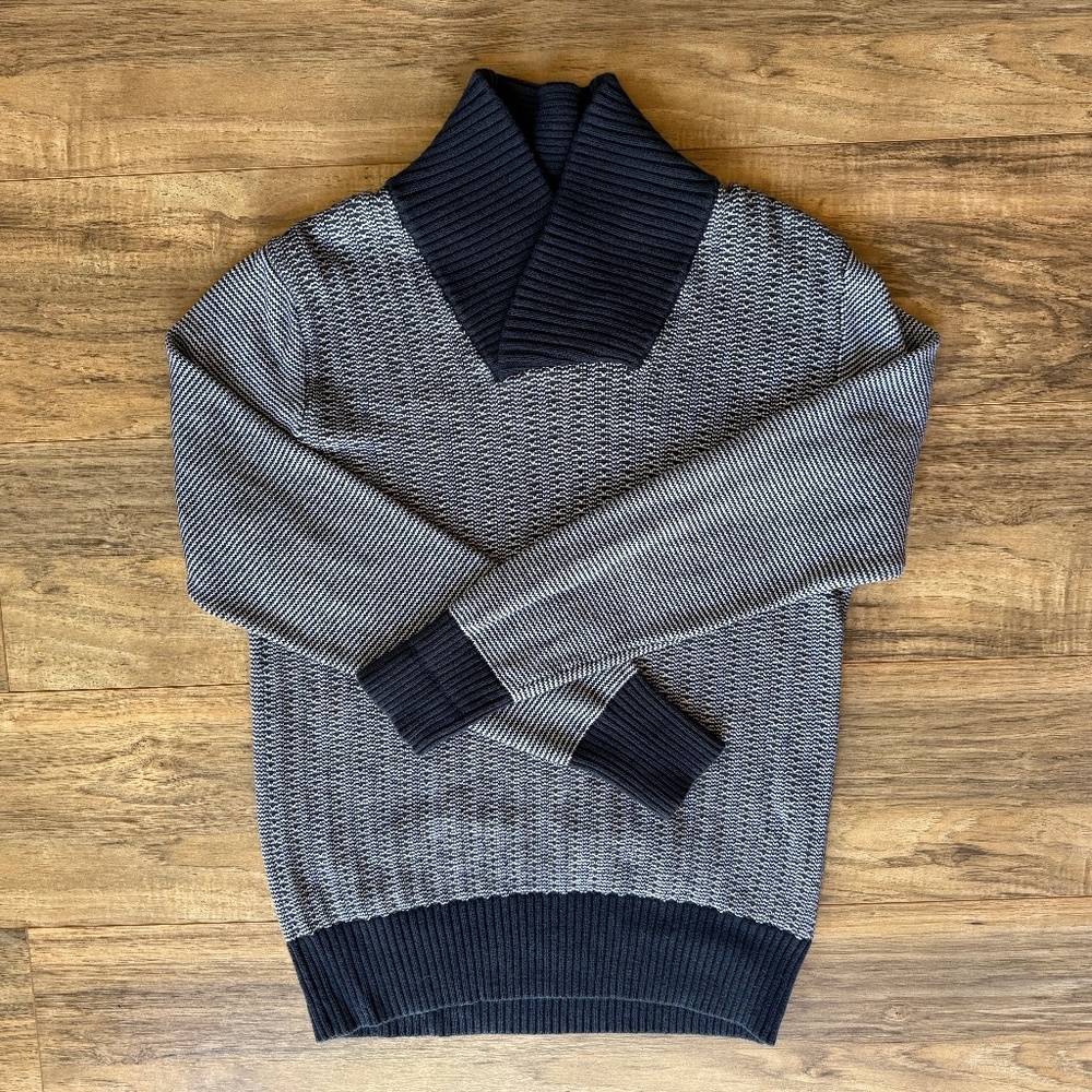 GUC - Men's H&M Shawl Neck Collar Cotton Sweater M - Picture 1 of 13